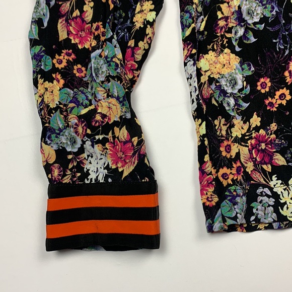 Anthropologie Rdalamal Black Floral Top Blouse Size 12 Long Sleeves - Picture 4 of 9